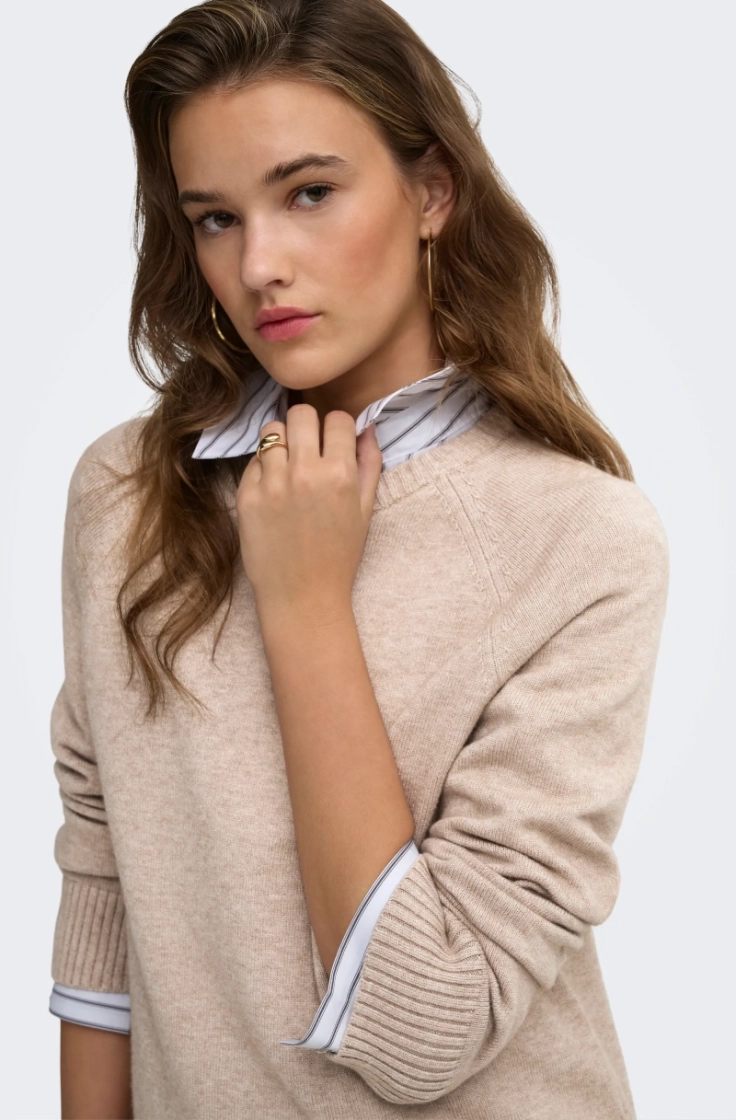 onlprincess ls o-neck raglan k mocha meringue 