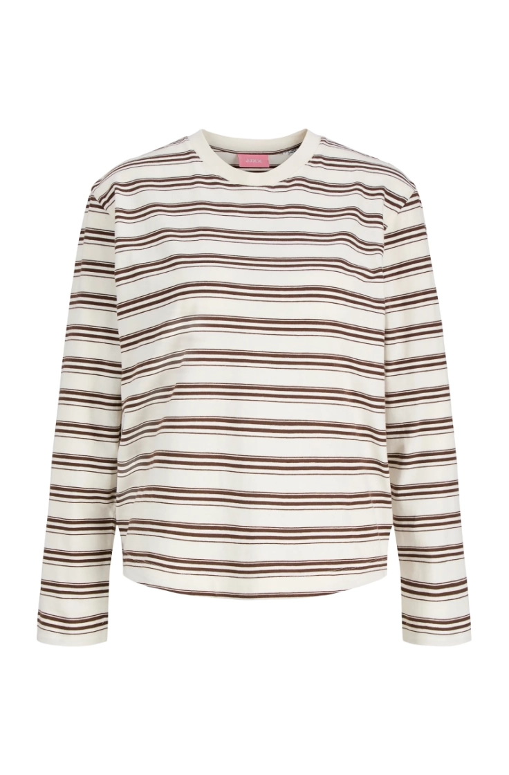 jxsophia boxy ls stripe tee jr carafe vanilla