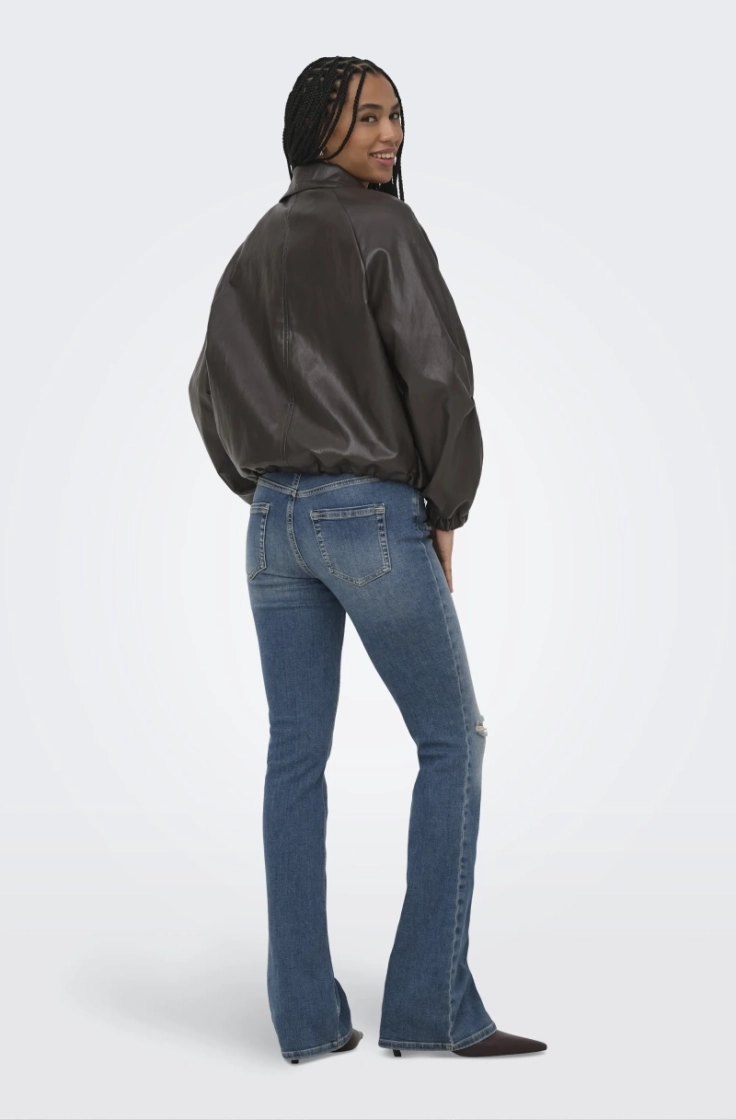 onlmini faux leather jacket cc raven