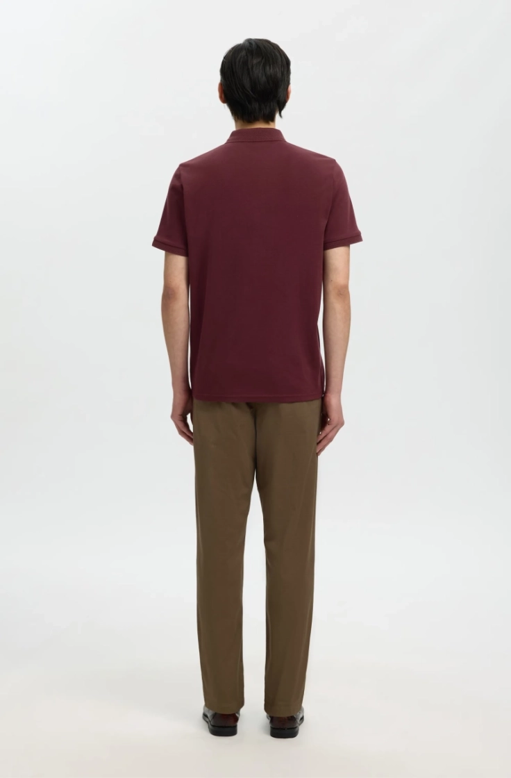 slhfave button ss polo tawny port