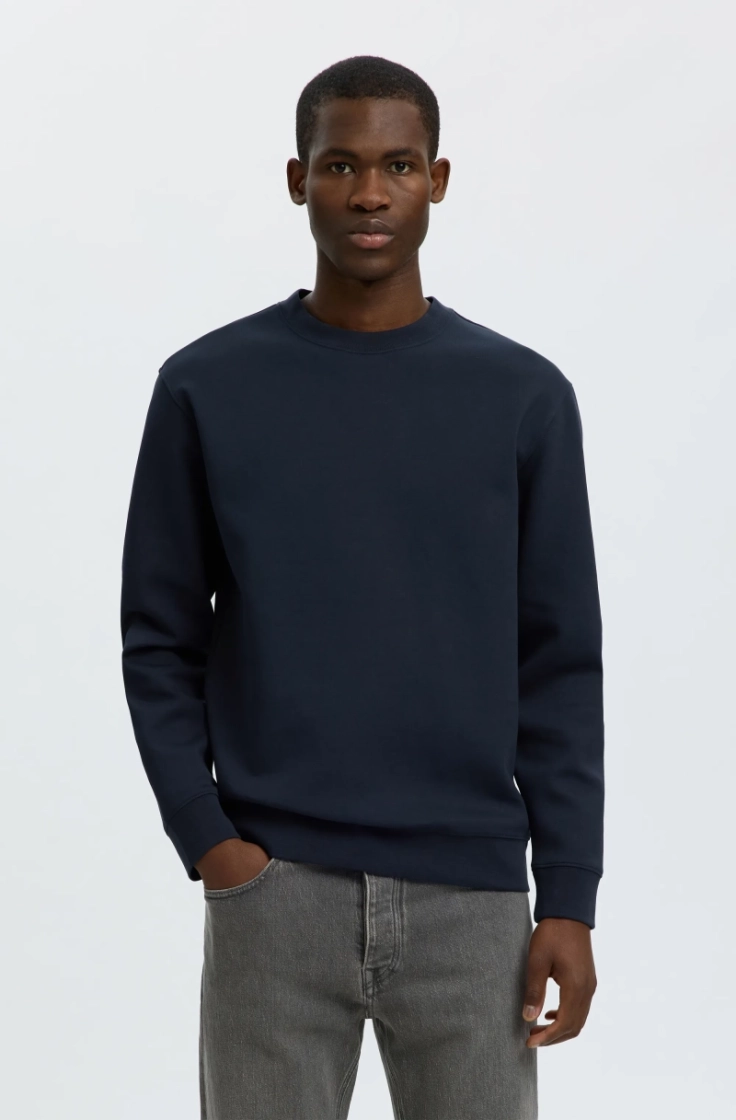 slhtom soft crew neck sweat sky captain