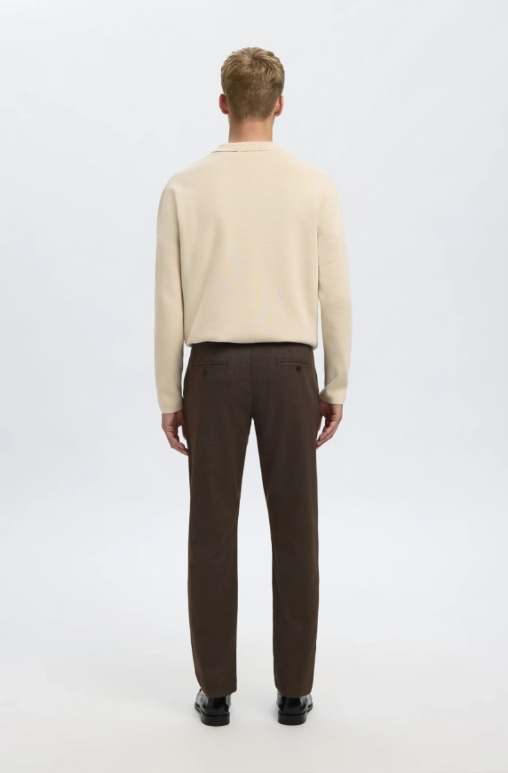 slh175-slim miles brushed pant demitasse struc
