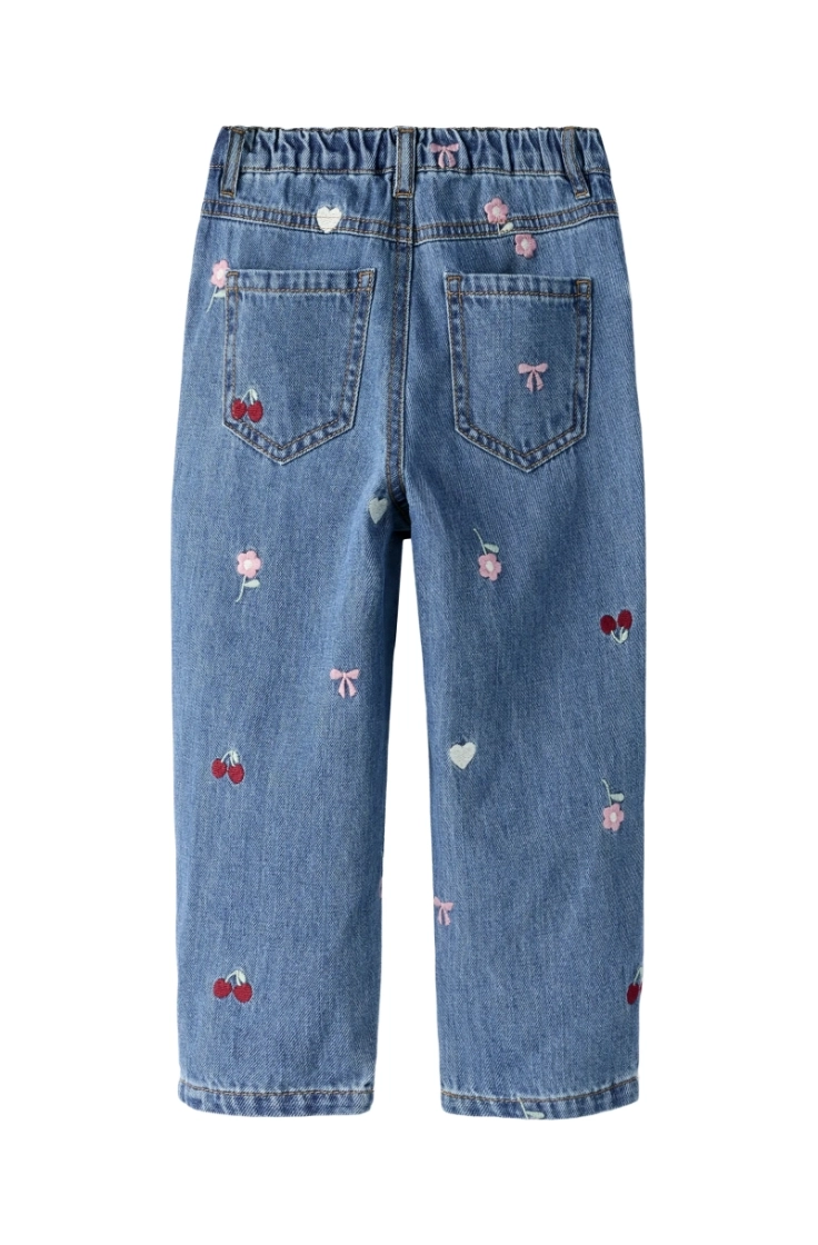 nmfbella barrel emb jeans 4870 medium blue den