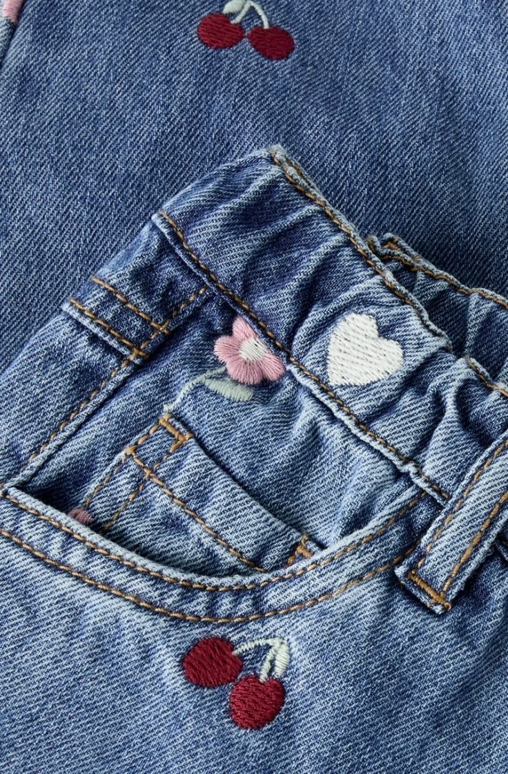 nmfbella barrel emb jeans 4870 medium blue den