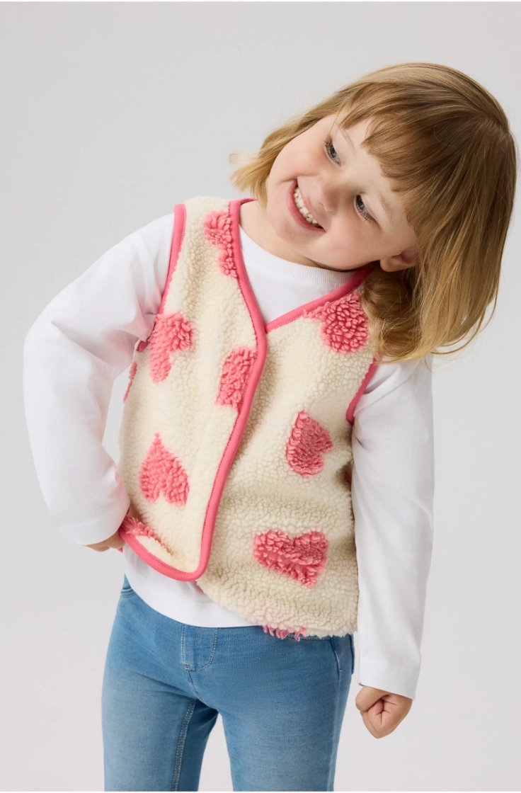 nmflara teddy vest antique white