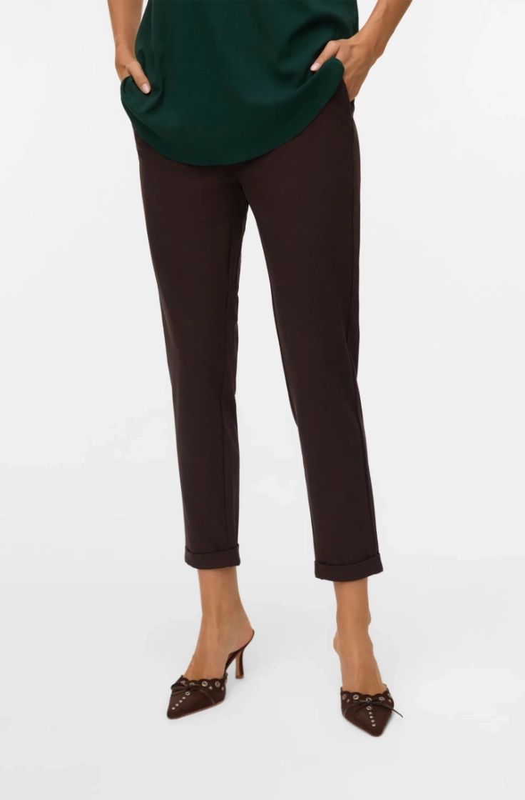 vmmaya mw loose solid pant chocolate torte