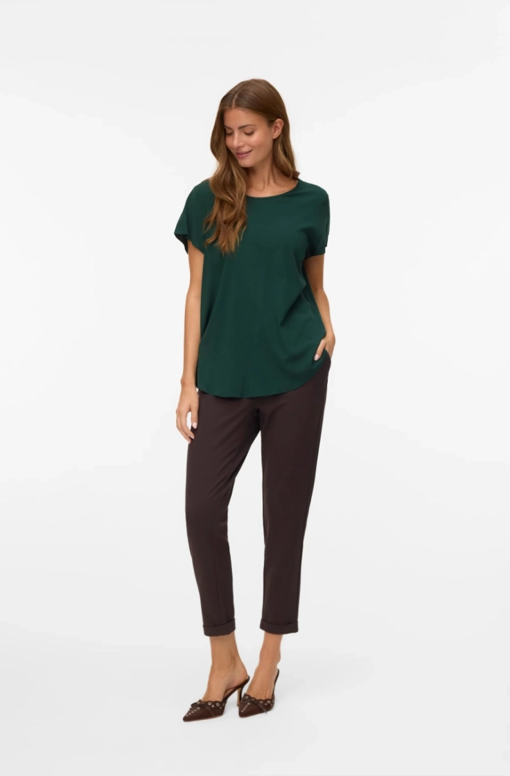 vmmaya mw loose solid pant chocolate torte