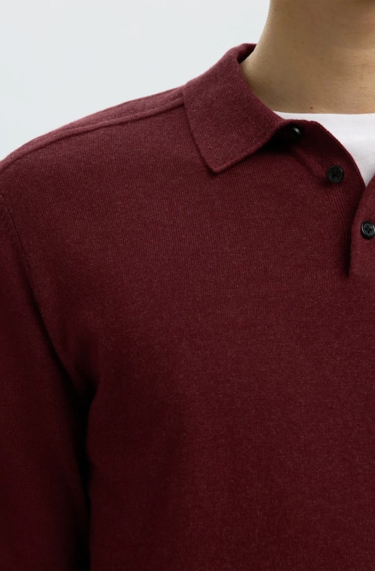 slmberg ls knit polo tawny port mela