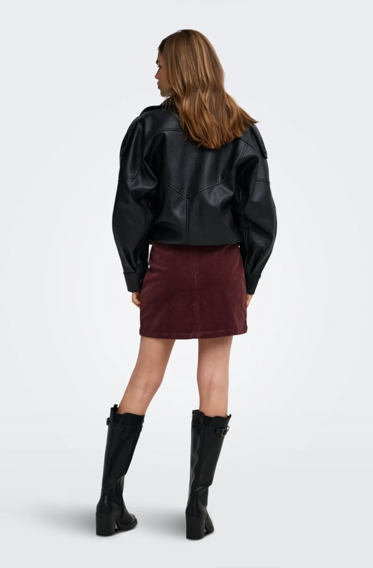 onlflora hw cord short slit sk rum raisin