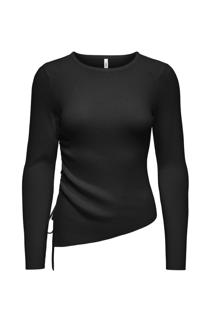 onlmil ls asymmetric o-neck kn black