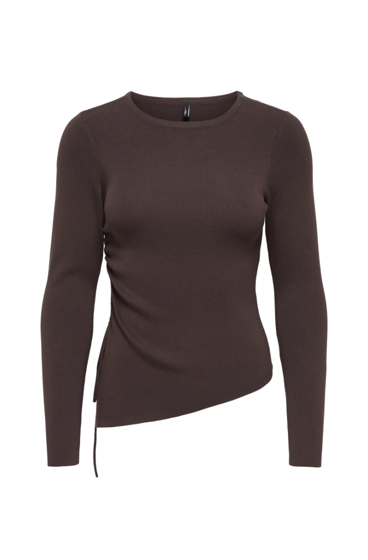 onlmil ls asymmetric o-neck kn coffee bean