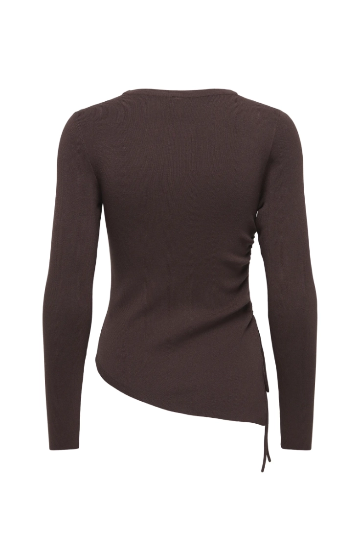 onlmil ls asymmetric o-neck kn coffee bean