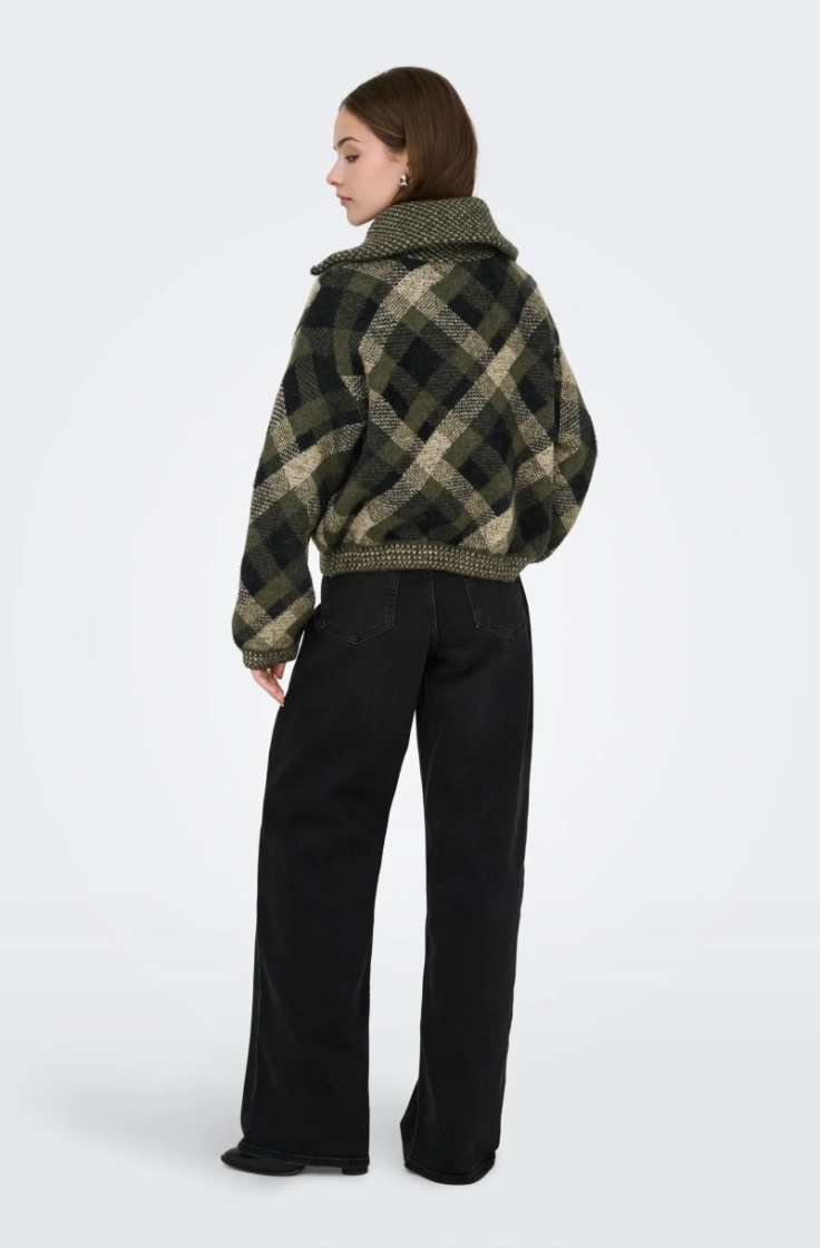 onlmaroon ls zip collar forest night sm