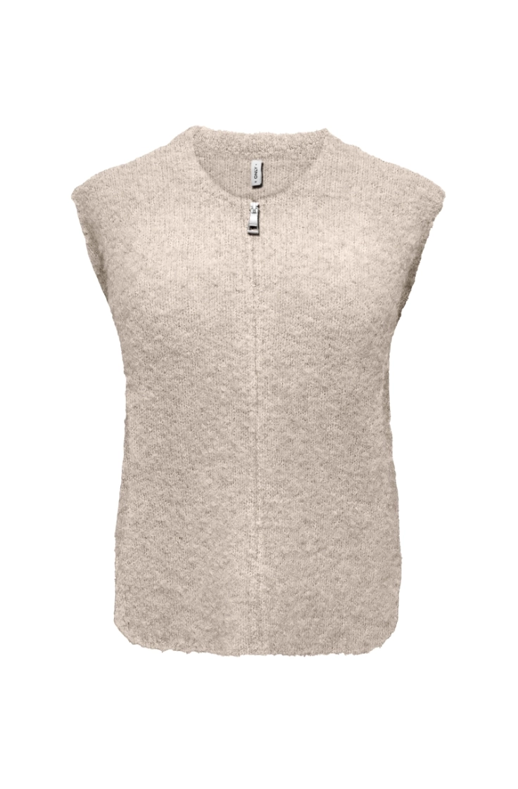 onlbouble sl o-neck zip vest k peyote mel/silv