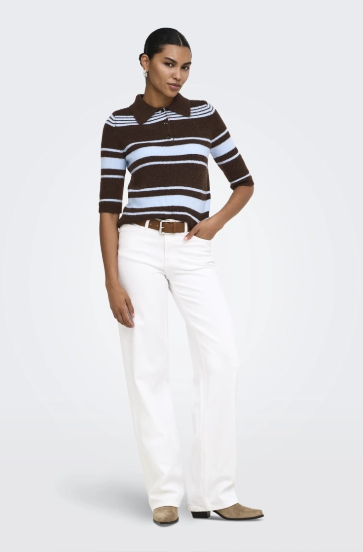onllouisia ss collar polo knt coffe bean str.