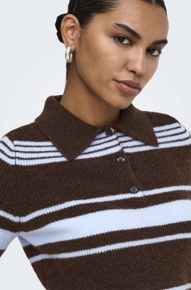 onllouisia ss collar polo knt coffe bean str.
