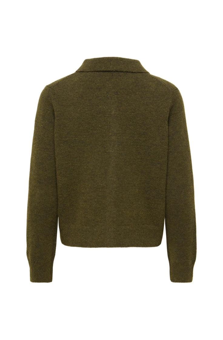 onlalivia ls polo cardigan knt beech melange