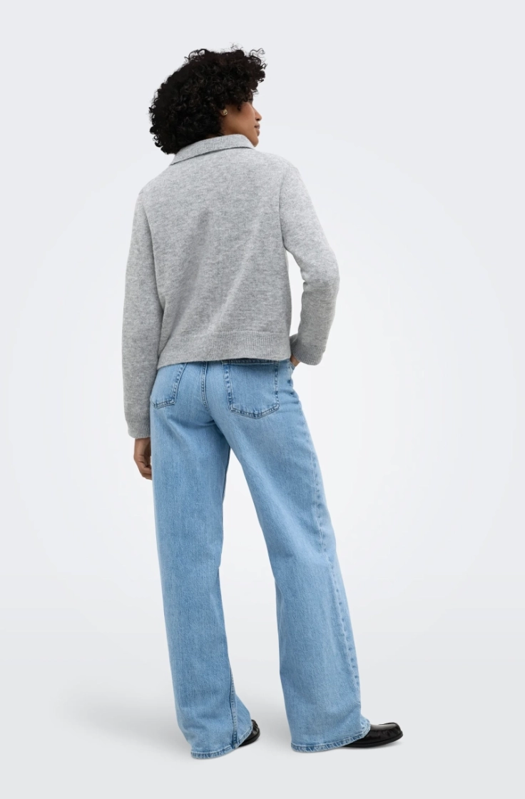 onlalivia ls polo cardigan knt light grey mela