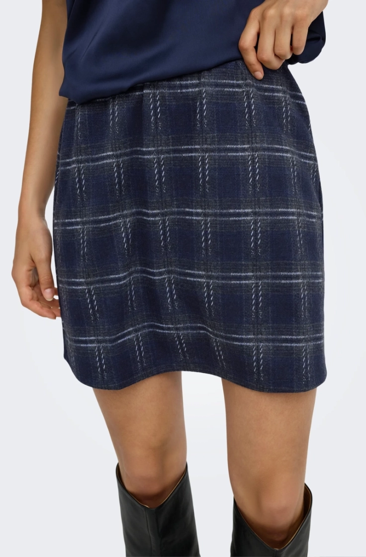 jdyfilukka check short skirt j night sky