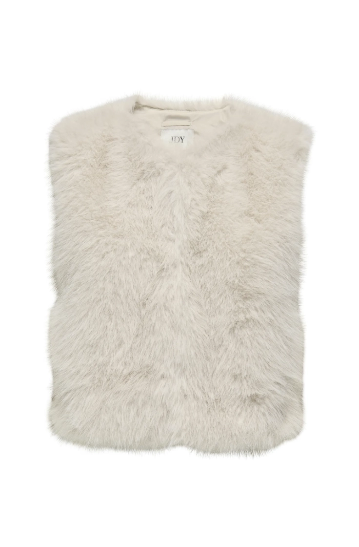 jdyora faux fur waistcoat otw  birch