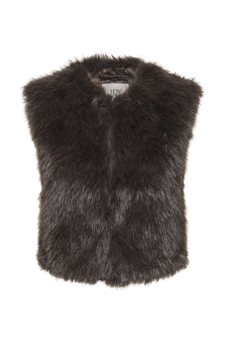 jdyora faux fur waistcoat otw  chocolate torte