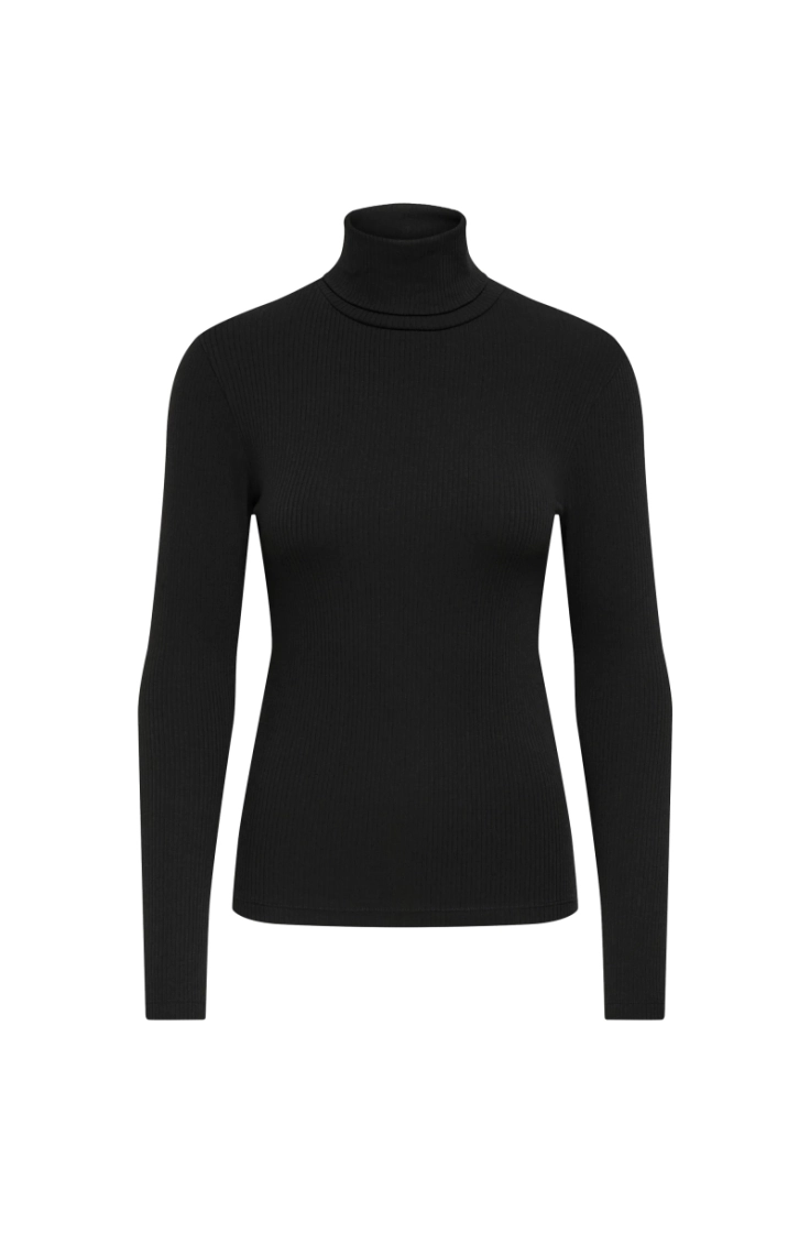 jdyreno ls highneck top jrs di black