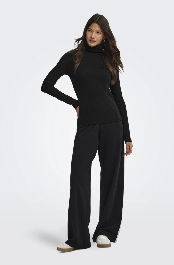 jdyreno ls highneck top jrs di black