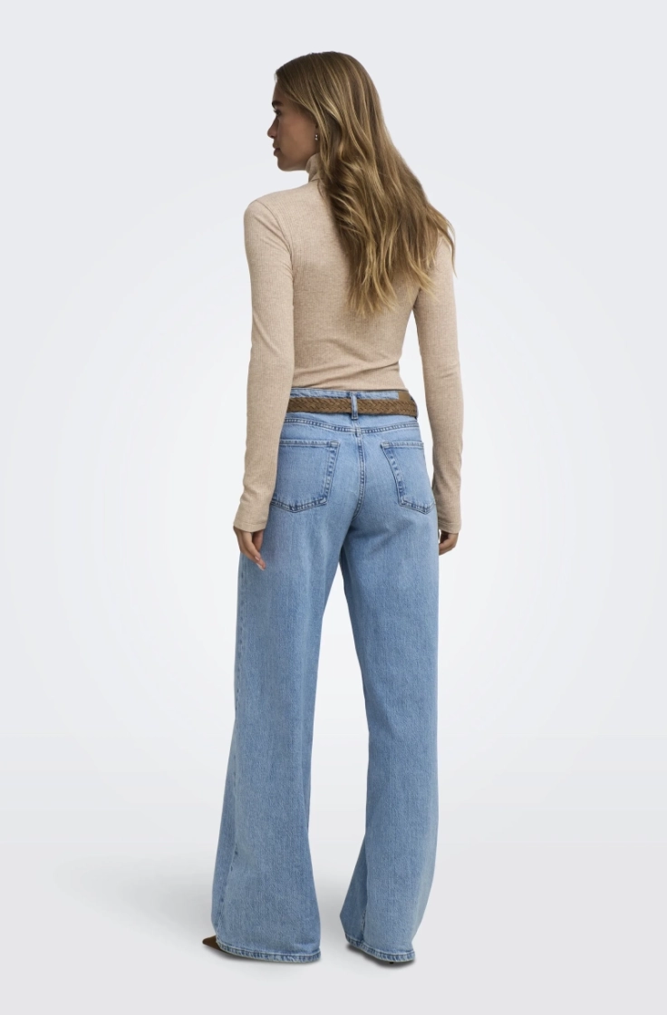 jdyreno ls highneck top jrs di oatmeal melange