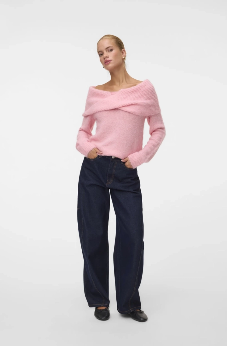 vmsorrina ls offshoulder parfait pink