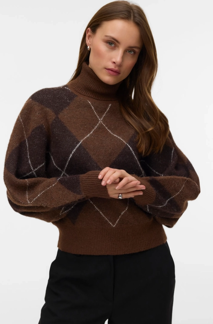 vmdarla ls rollneck pullover cocoa brown w.c