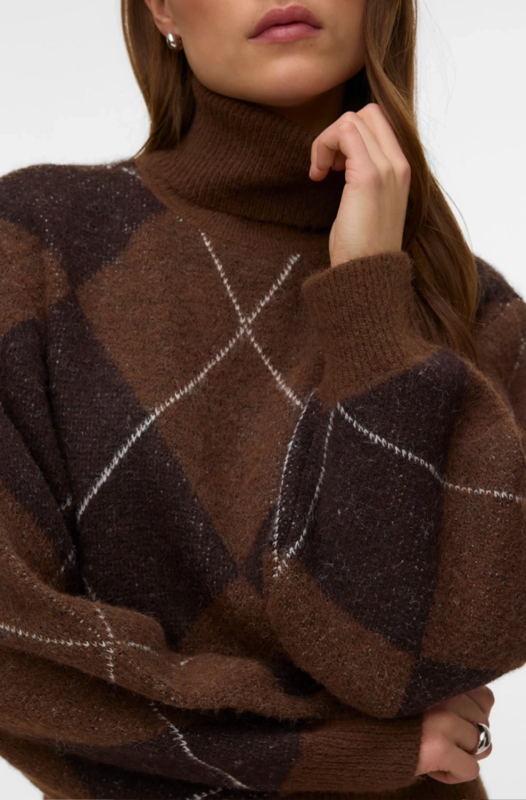 vmdarla ls rollneck pullover cocoa brown w.c