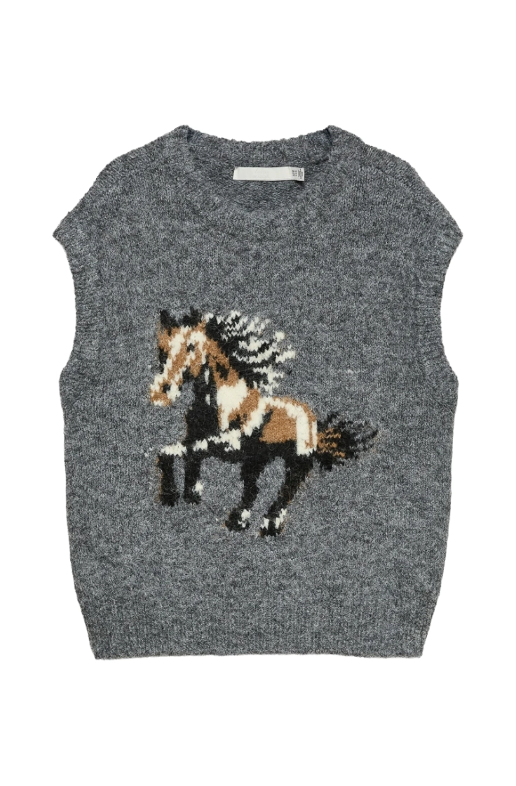 vmarianna sl o-neck vest prm dark grey melan