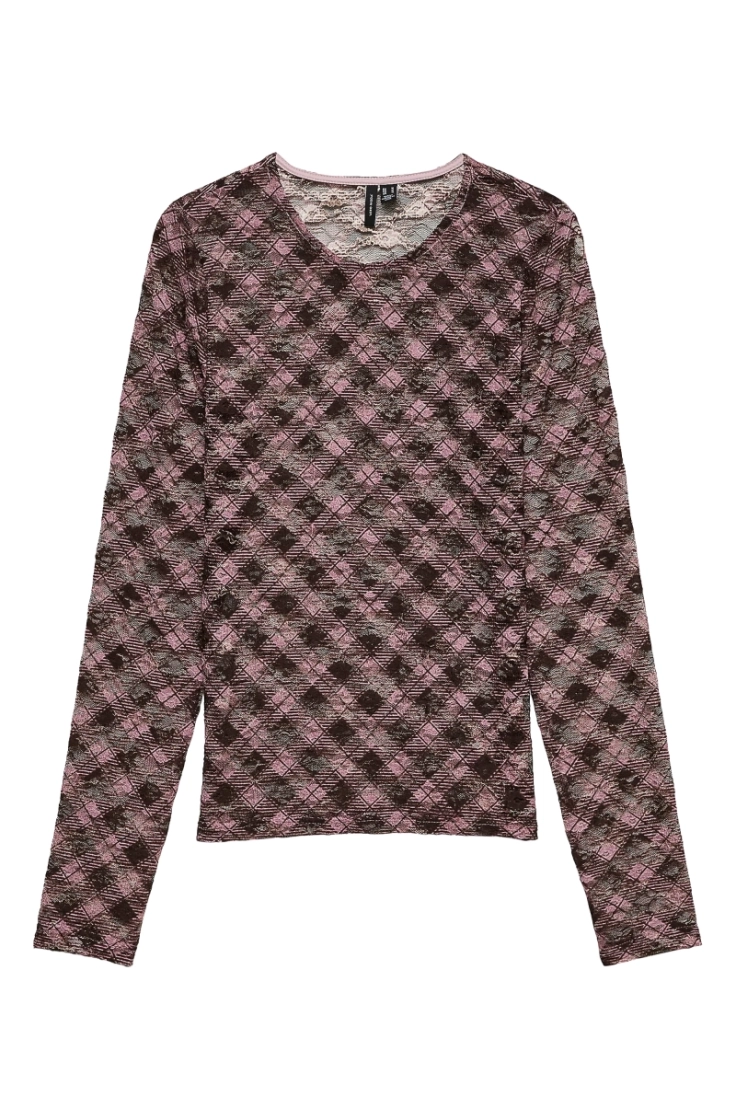vmbonita ls o-neck top jrs elderberry choc