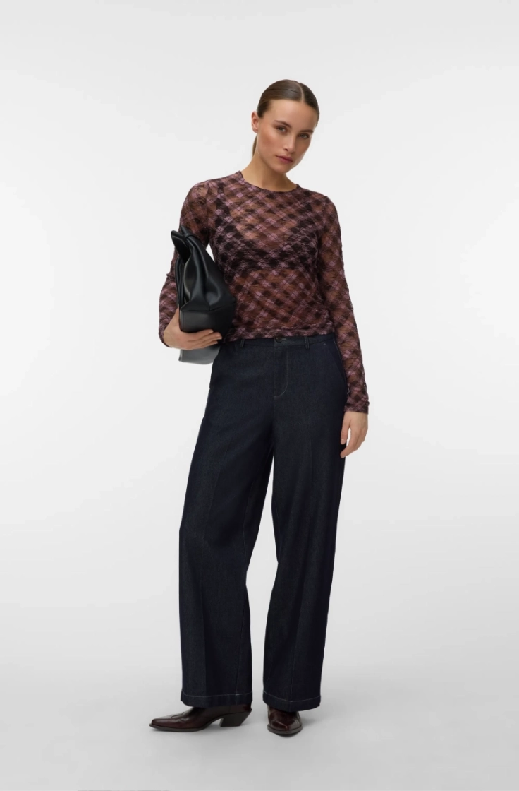 vmbonita ls o-neck top jrs elderberry choc