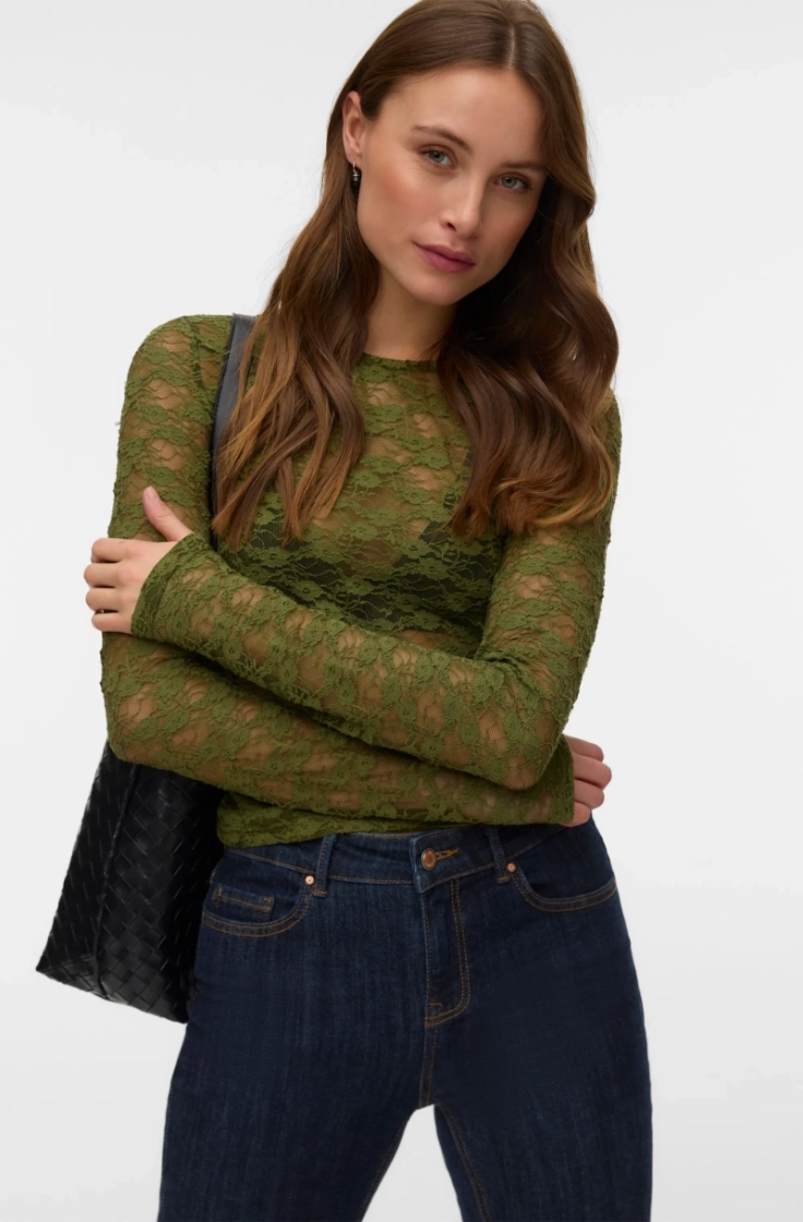 vmbonita ls o-neck top jrs sphagnum solid