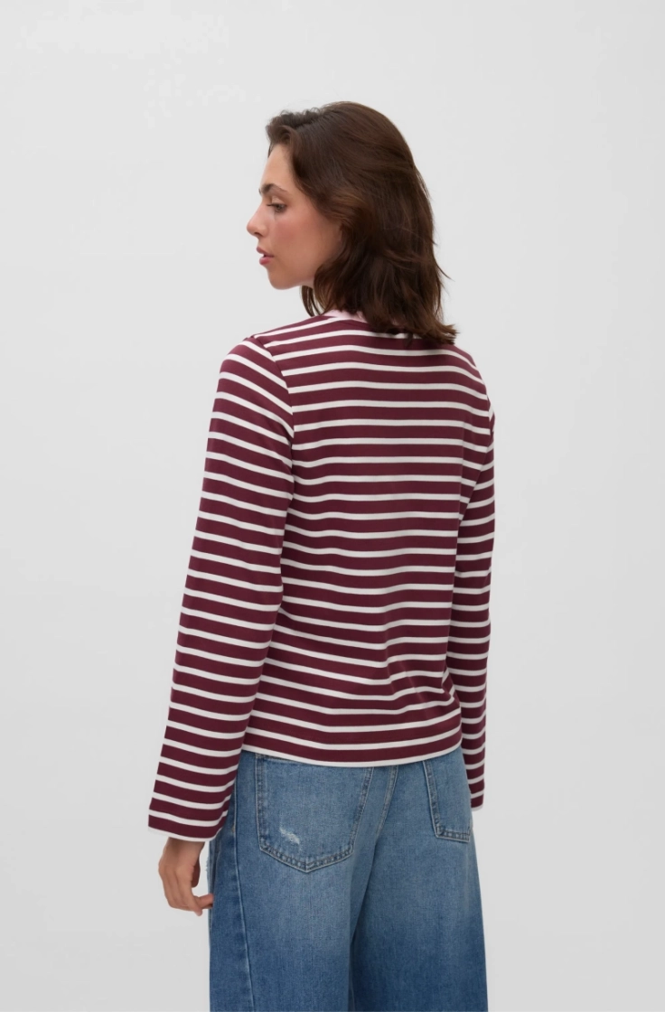 vmbopha ls o-neck contrast top windsor wine st