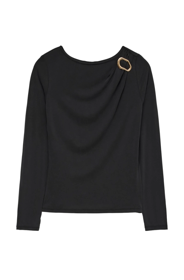 vmbrielle ls boatneck top jrs black