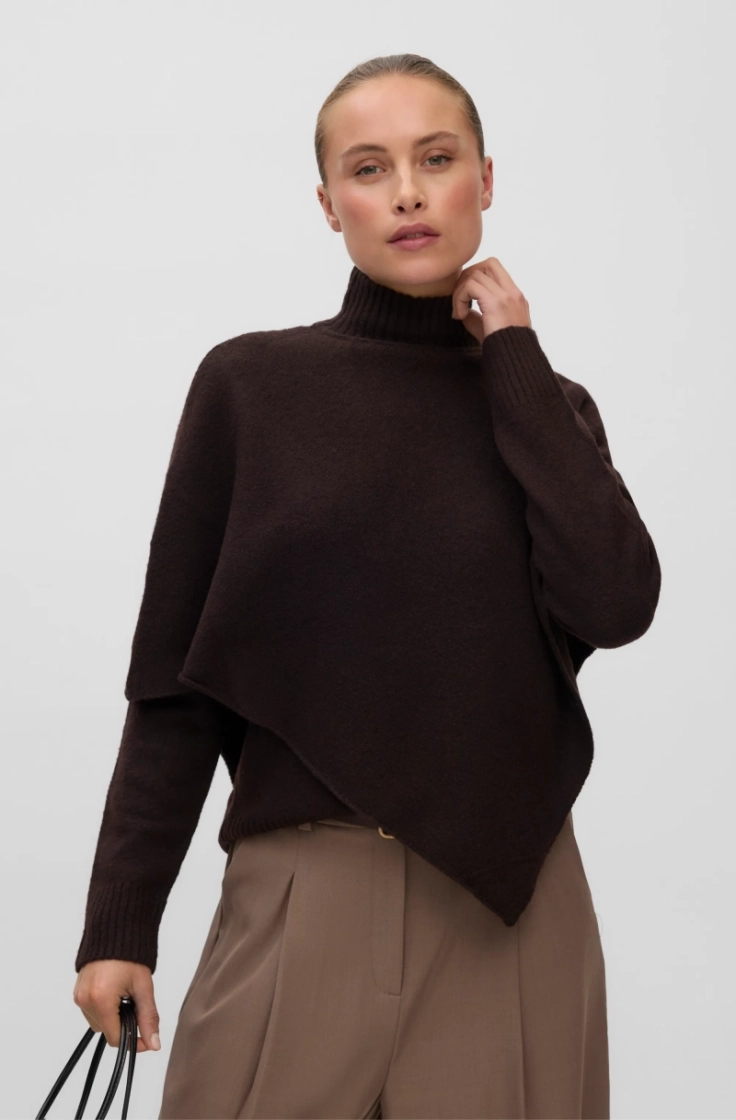 vmcamila ls cape highneck pull chocolate torte