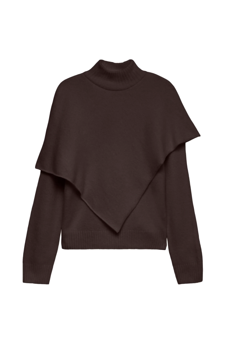 vmcamila ls cape highneck pull chocolate torte