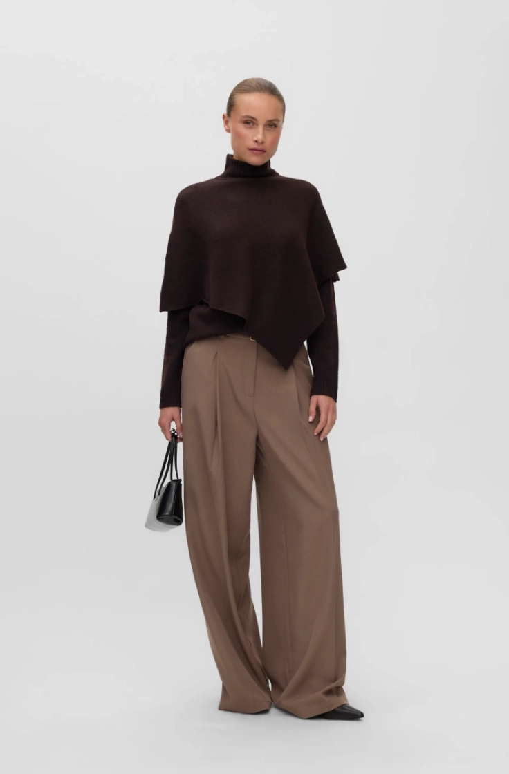 vmcamila ls cape highneck pull chocolate torte