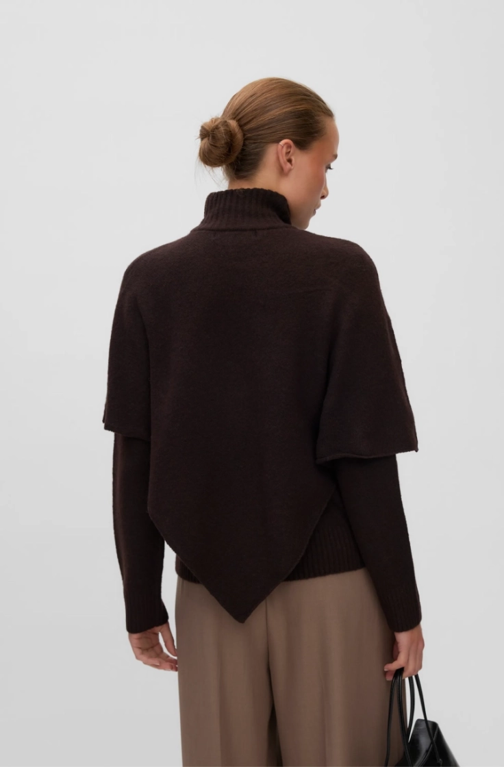 vmcamila ls cape highneck pull chocolate torte