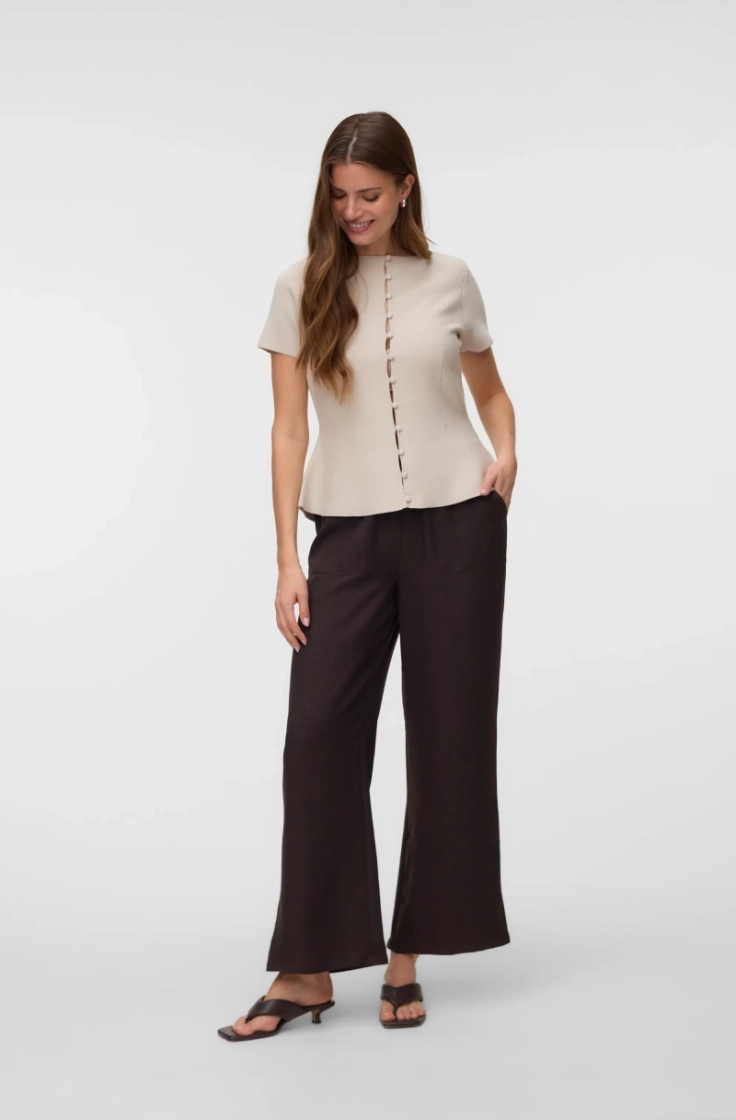 vmmelaney hw loose pant wvn chocolate torte