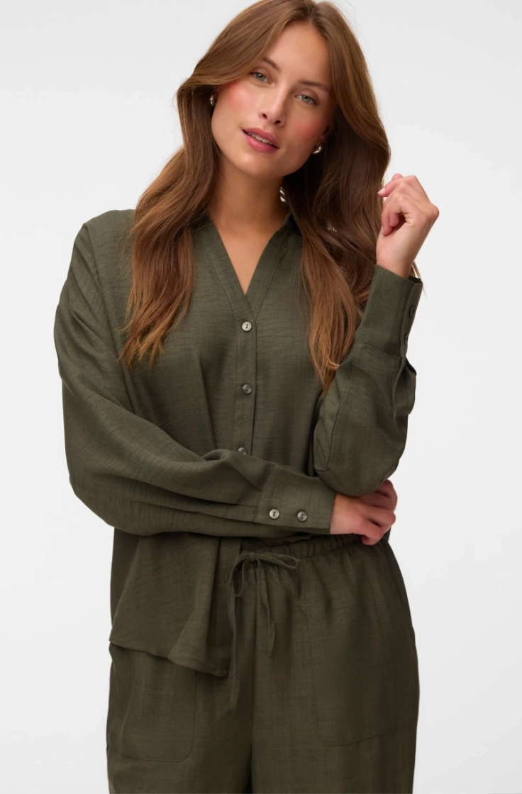 vmmelaney queeny ls shirt wvn forest night