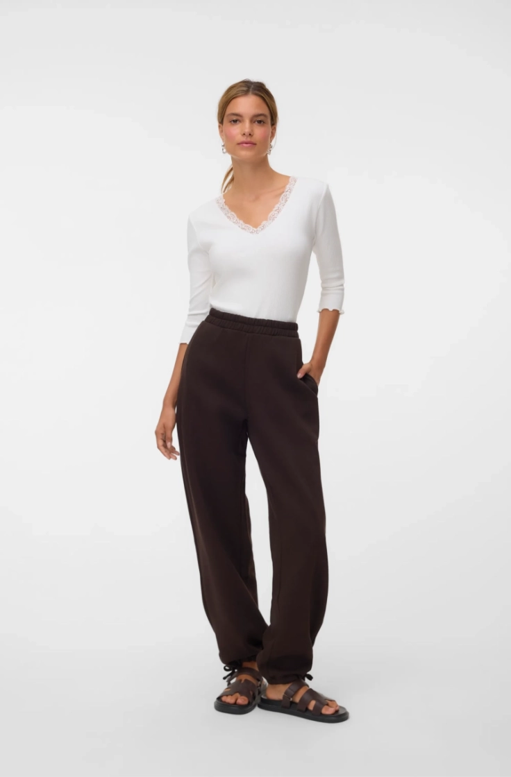 vmteddy mw wide pants jrs chocolate torte