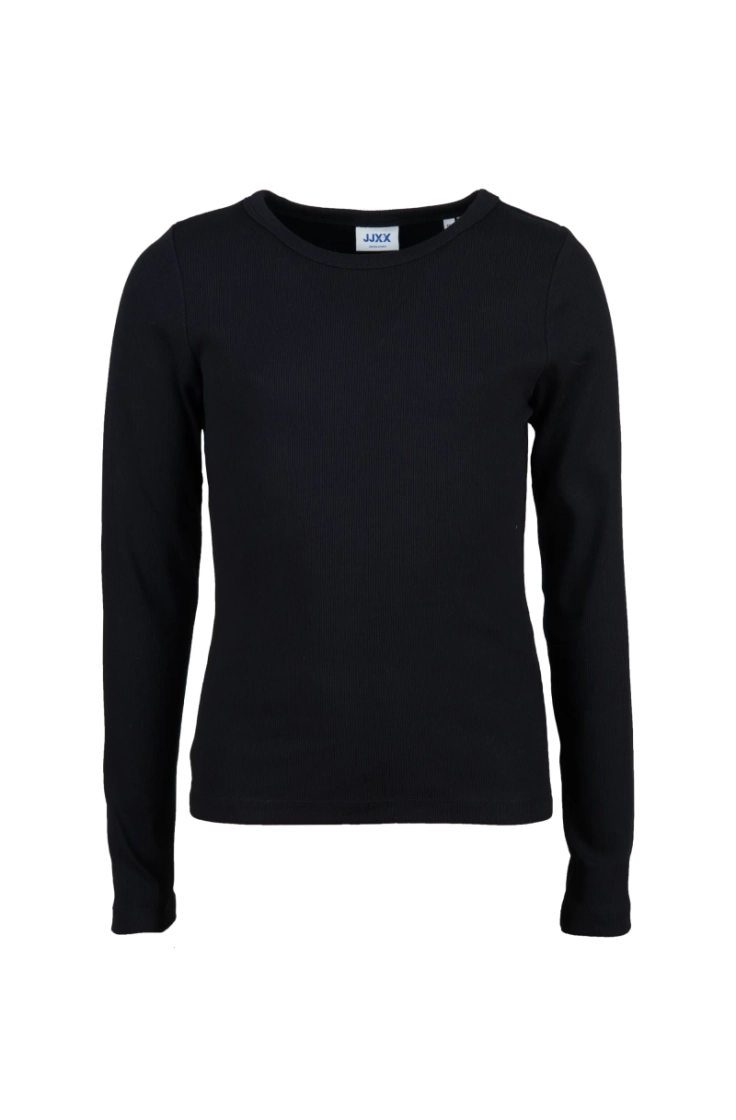 jxfreya str ls rib tee jrs black
