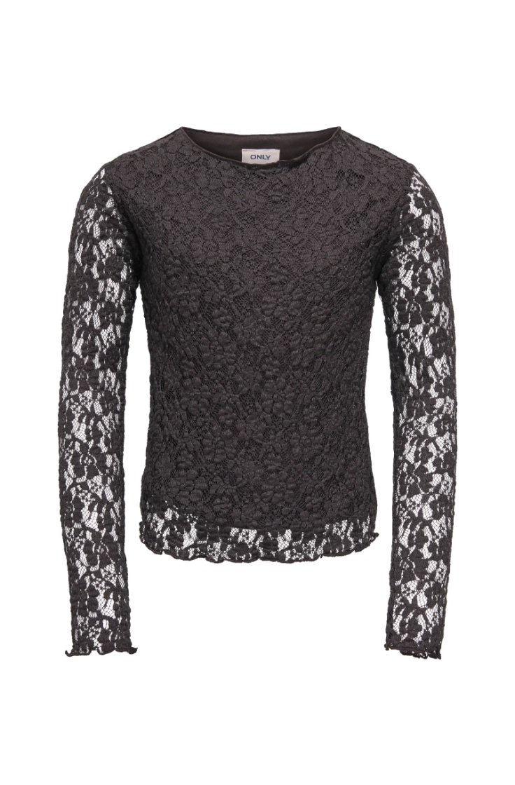 kogleika ls lace top jrs black coffee
