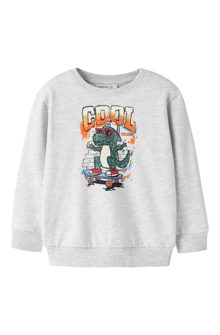 nmmlorenzo ls nreg sweat bru b light grey mela