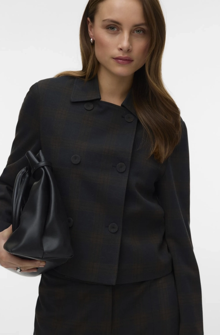 vmmalli ls hort check blazer p navy blazer cho