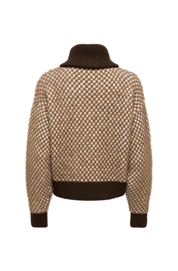 onlhaylo ls zip collar knit ja coffee bean min