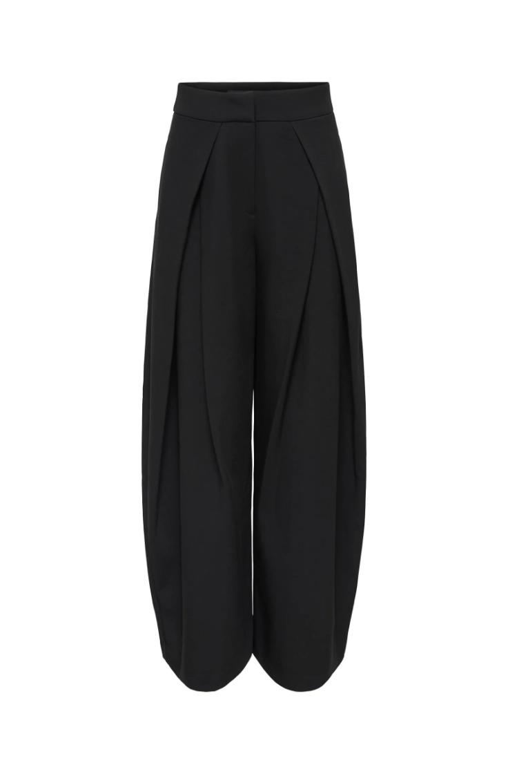 onlyasmine mw pleat barrel pan black
